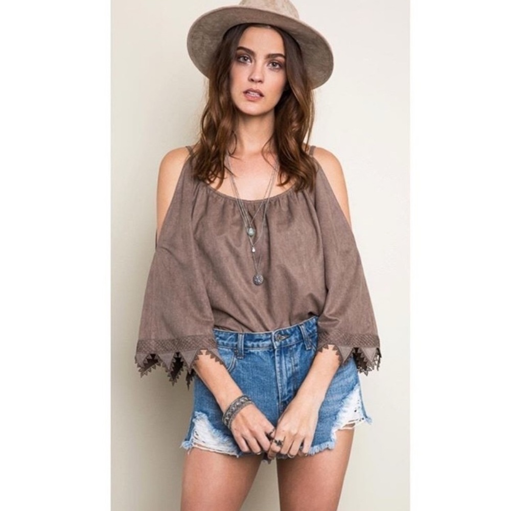 Stylish Brown Off-Shoulder Women's Top